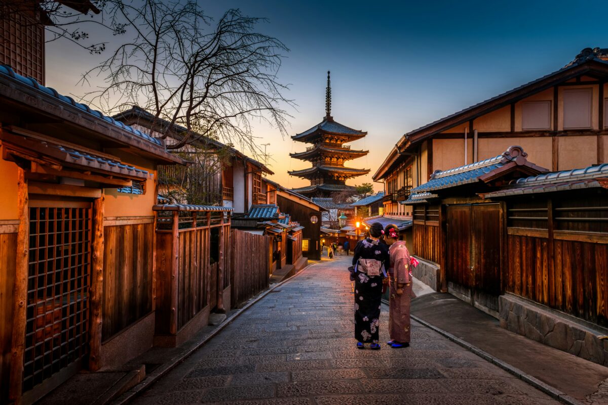 Nice Japanese evening in Kyoto.