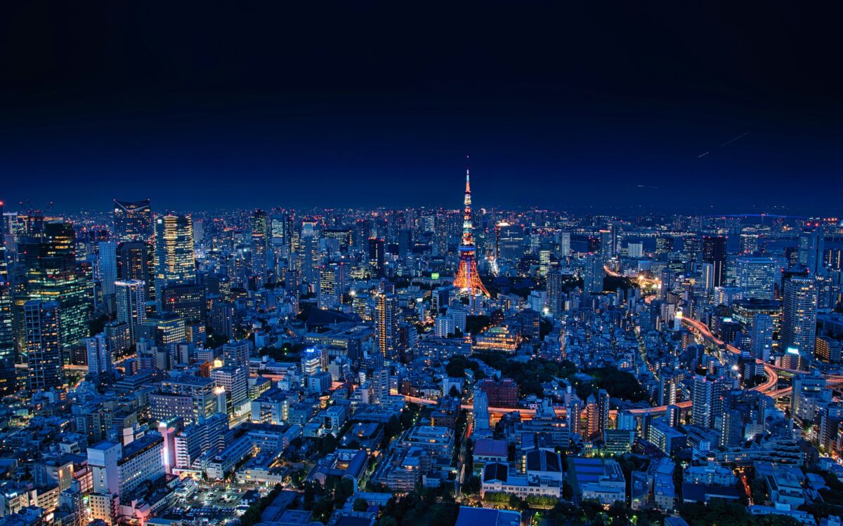 This image shows Tokyo at night time.