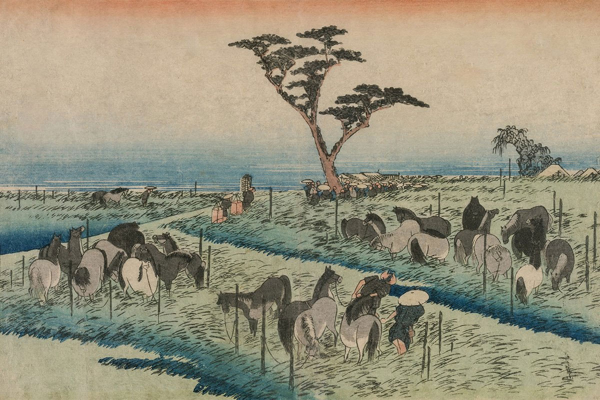 Edo Period Artwork of Horses in Japan.