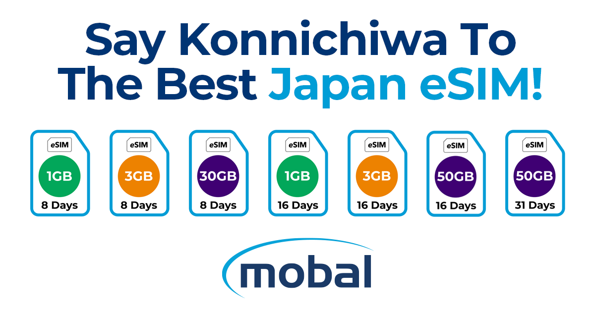 eSIMs for Japan Tourists choice of durations and data volume